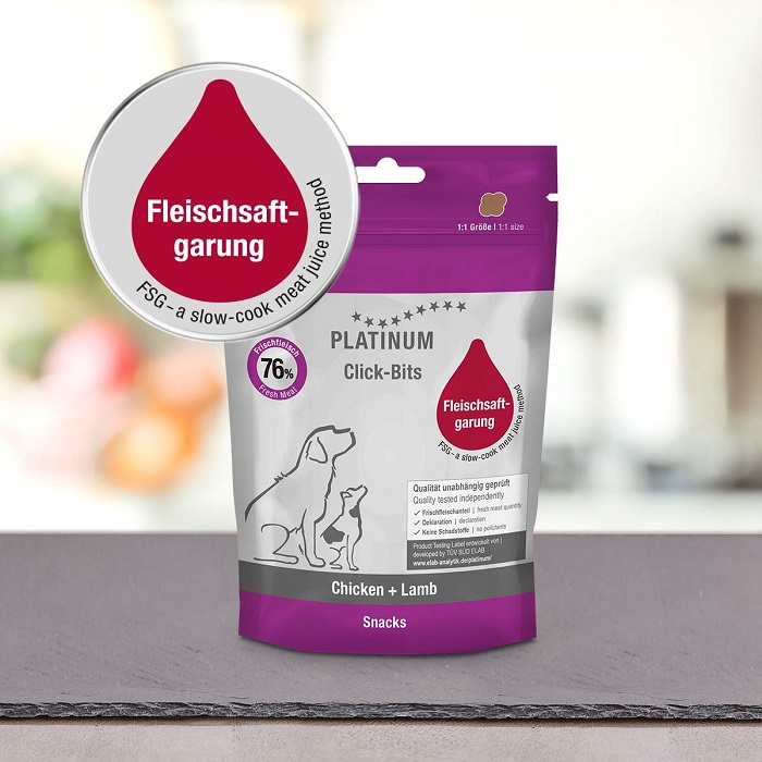 PLATINUM CLICK BITS CHICKEN LAMB ΜΑΓΕΙΡΕΥΤΕΣ ΛΙΧΟΥΔΙΕΣ ΣΚΥΛΟΥ ΜΕ ΦΡΕΣΚΟ ΚΡΕΑΣ ΚΟΤΟΠΟΥΛΟΥ ΚΑΙ ΑΡΝΙΟΥ 150ΓΡ FSG